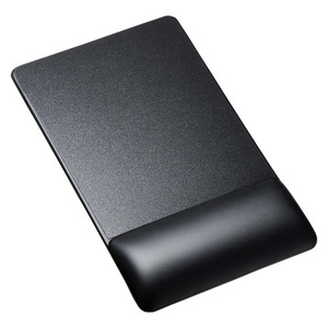 サンワサプライ リストレスト付きマウスパッド(レザー調素材、高さ標準、ブラック) MPD-GELPNBK