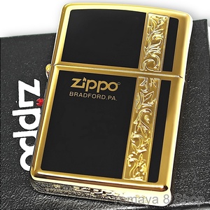 ZIPPO アラベスクライン 両面 ゴールド＆ブラック ジッポー ライター