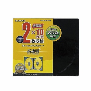 まとめ得 エレコム　Blu-ray/DVD/CDケース(スリム/PS/2枚収納) 10枚入 クリアブラック CCD-JSCSW10CBK x [2個] /l