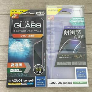 AQUOS sense6 ガラスフィルム フレーム ハイブリッドケース 高透明 指紋防止