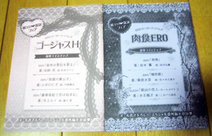 ◆2012 ビーボーイノベルズ 萌エロ保証フェア小冊子 ゴージャスH 肉食ERO 2冊 加納邑 水上ルイ 岩本薫 桑原水菜 壬生楓子 円陣闇丸 蓮川愛