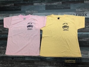 ANGKOR WAT レディース プリント 綿 半袖Tシャツ 2点セット まとめ売り S/4 ピンク・黄色