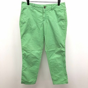 ギャップ KHAKIS by GAP クロップドパンツ 『VINTAGE ROLLED CROP』 テーパード 無地 ジップフライ w66 グリーン 緑 レディース 女性