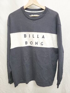 ◇ ⊇ BILLABONG ビラボン コットン100% 長袖 ロンＴ カットソー サイズM ネイビー メンズ P