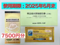 【期限2025年】イエローハット 株主優待券 7500円＋ウォッシャー液引換券