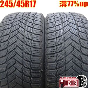 中古タイヤ 245/45r17 スタッドレスタイヤ ミシュラン X-ICE SNOW 2本セット メルセデスベンツ Cクラス ボルボS80 中古 17インチ