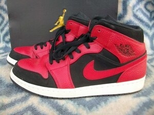 NIKE AIR JORDAN 1 RETRO MID 30cm US12 赤黒 極美品 NBA エア マイケル ジョーダン Ⅰ １ Chicago Bulls シカゴ ブルズ