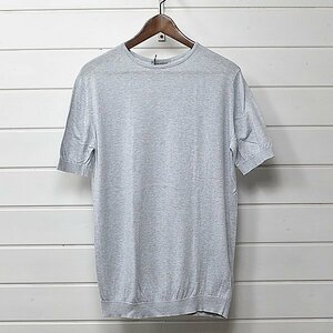 ジョンスメドレー BELDEN コットン ニット Tシャツ M ライトグレー JOHN SMEDLEY｜24e2817