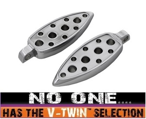 V-TWIN 27-0730 クローム ティアドロップ フットペグ Chrome Tear Drop Footpeg Set