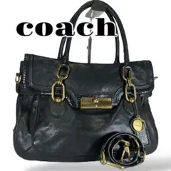 coach コーチ レザー 型押しパイソン 2way ショルダーバッグ A4