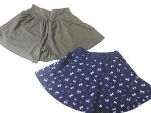 子供用 秋冬物 スカート キュロット 2点セット 100 ショートパンツ 子供服 女の子