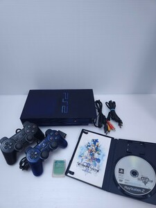 美品 動作品 希少カラー ミッドナイトブルー BBパックPS2 本体セット プレイステーション2 SCPH-50000MB/NH 2台コントローラーセソフト(8)