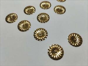 【菊紋金具】直径12ｍｍ （10枚） 神殿、神輿、ミニ山車、神棚、真鍮金具、送料無料！