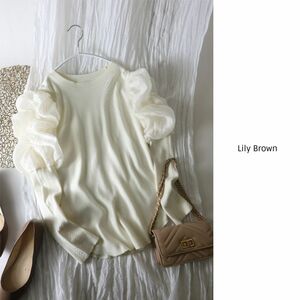 1万☆2021年☆リリーブラウン Lily Brown☆パワーショルダー ニットトップス☆E-M 5681