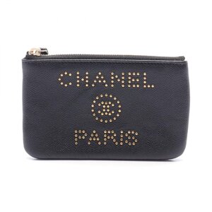 シャネル ブランドオフ CHANEL レザー ポーチ レザー 中古 レディース