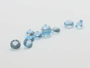 キレイなスイスブルートパーズ 3mmラウンド 10個 1.35ct