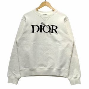 DIOR ディオール 品番 043J604A0531 安全ピン ロゴ 刺繍 スウェット ホワイト サイズL 正規品 / 33680