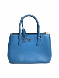 PRADA◆トートバッグ/レザー/BLU