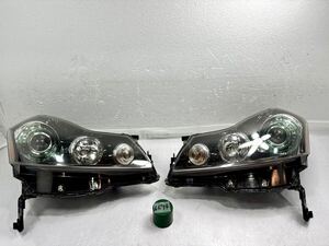 日産 美品 日産 フーガ PY50 Y50 PNY50 後期 HID ヘッドライト 左右セットレベ付 AFS付 イナー 黒 STANLEY P4770 HCHR-278 刻印P (C1-21)