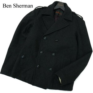 Ben Sherman ベンシャーマン 秋冬 メルトン ウール★ エポレット Pコート ジャケット Sz.XS　メンズ ダークグレー　A2T11563_A#N