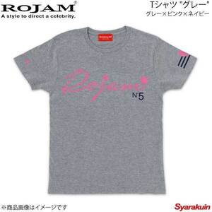 ROJAM ロジャム Tシャツ グレー ユニセックスモデル グレー×ピンク×ネイビー サイズ：M 70-T173-2M