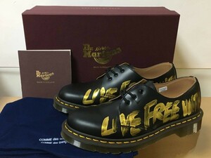 未使用品 Dr.Martens × COMME des GARCONS ドクターマーチン コムデギャルソン 3ホール ブーツ UK6 LIVE FREE WITH STRONG WILL 超希少