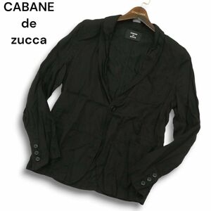 CABANE de zucca カバンド ズッカ 通年 テンセル&レーヨン★ ショールカラー 1B ジャケット Sz.S　メンズ 黒　A4T09860_9#O