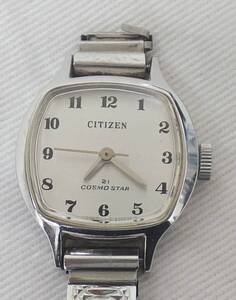 【中古動作品/現状品/ベルト外れ】★CITIZEN COSMO STAR シチズン コスモスター手巻式 21石　レディース腕時計 ANWGF 4-620038 S 