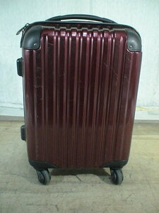 3587　赤 TSAロック付　スーツケース　キャリケース　旅行用　ビジネストラベルバック