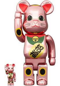 2セット】BE@RBRICK 招き猫 招福 桃金メッキ 100％ & 400％