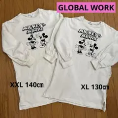 GLOBAL WORK ミッキー＆ミニートップス 2枚セット