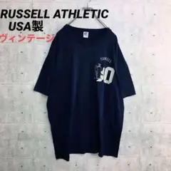 z☆0073 ヴィンテージ ラッセルアスレチックTシャツ ネイビーXL USA製