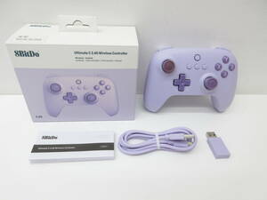 5373-2 ゲーム祭 8BitDo ultimate C 2.4G ワイヤレス コントローラー レシーバー・USBケーブル付属 箱有り 通電確認済 中古品