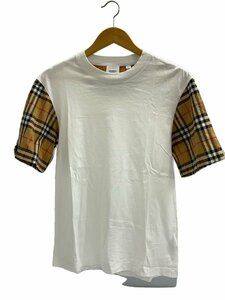 BURBERRY LONDON◆カットソー/XS/コットン/ホワイト/チェック/8014896