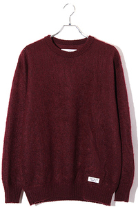 WACKO MARIA ワコマリア SIZE:M MOHAIR CREW NECK SWEATER モヘヤ クルーネックニット セーター BURGUNDY バーガンディ /●