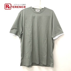 未使用 HERMES エルメス ライン ステッチ アパレル トップス Tシャツ ステッチ半袖Ｔシャツ カーキ メンズ【中古】