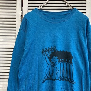 AXRV 1スタ 青 アニメ キャラ Tシャツ 長袖 ロンT ベティ ブープ Betty Boop セクシー 90s 00s ビンテージ 古着