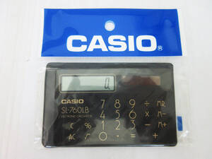 N9198【カード電卓】カシオ 電卓 SL-760LB★CASIO★8桁 ポケット電卓 名刺サイズ カードサイズ★ケース付き★約8.5×8.5×3mm★未使用