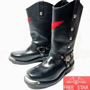 即決★RED WING★24.5 エンジニアブーツ 6 1/2 レッドウイング リングブーツ ブラック 黒 スタッズ ブーツ メンズ