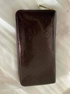 （中古）ルイ ヴィトン LOUIS VUITTON ジッピー ウォレット 長財布 エナメル ヴェルニ レザー ヴィオレット パープル ゴールド金具 