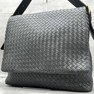 1円〜【未使用級】ボッテガヴェネタ BOTTEGA VENETA ショルダーバッグ ビジネスバッグ メッセンジャーバッグ イントレチャート グレー