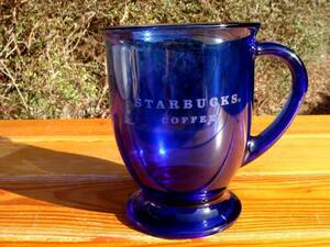 入手困難★デッドストック【Starbucks／Anchor Hocking】お宝スターバックス★Glass Mug Cobalt Blue★稀少Made in U.S.A.♪