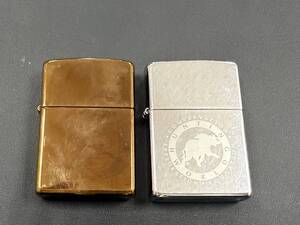 #21136 ZIPPO ２つ ゴールド シルバー ハンティングワールド 喫煙具