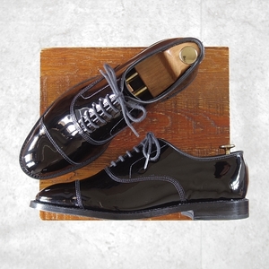 ★未使用★(米)アレンエドモンズ 7E【パークアベニュー/Park Avenue】ストレートチップ/パテントレザー/黒/ALLEN EDMONDS★l914-6