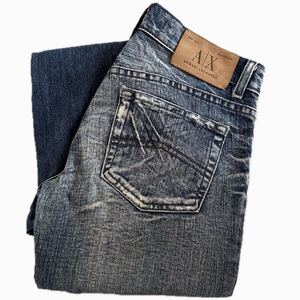 ARMANI EXCHANGE J24 2S 古着　MADE IN U.S.A デニムジーンズ　ローライズブーツカット　ブルー