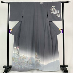 訪問着 二代目清次郎 袷 華 ぼかし 正絹 グレー 身丈164cm 裄丈64cm y206-2651097【Y商品】和装 着物 3