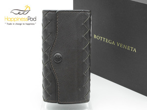 ボッテガベネタBOTTEGA VENETA　イントレチャート　キーケース　4連　レザー　こげ茶　339336　