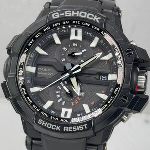 極美品 G-SHOCK GW-A1000D-1AJF グラビティマスター タフソーラー 電波受信 電波ソーラー マルチバンド6 ブラック メタルバンド アナログ 