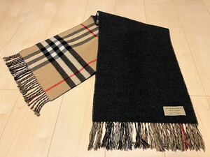 BURBERRY　バーバリー　マフラー　カシミア100％　リバーシブル　送料無料!!!