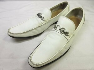 【ドルチェ&ガッバーナ DOLCE&GABBANA】 レザー ローファー スリッポン 紳士靴 (メンズ) size10 ホワイト ■30MZA5534■